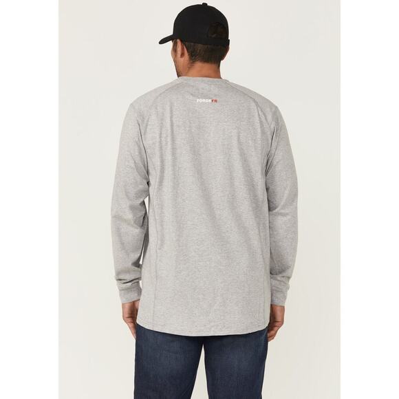 Forge FR Gray Flame Resistant Lightweight Long Sleeve Crew Work Shirt NEW~NWT - Picture 6 of 10